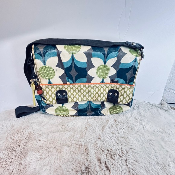 Fossil Key-Per Floral Messenger Bag Crossbody Purse Colorful Fun Design - Picture 1 of 10